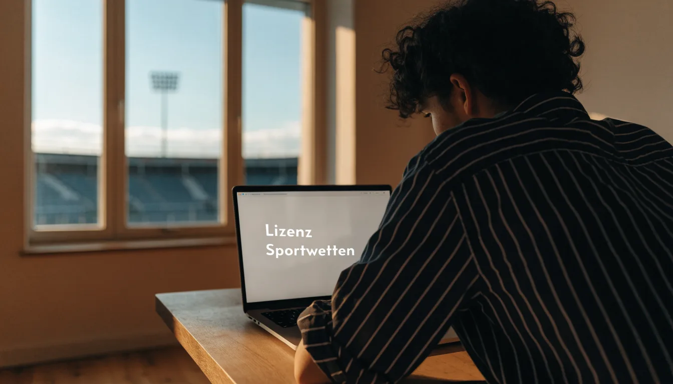 Eine leere Tribüne eines Fußballstadions bei Tageslicht, Sitzschalen in Reihen und dahinter ein Flutlichtmast.