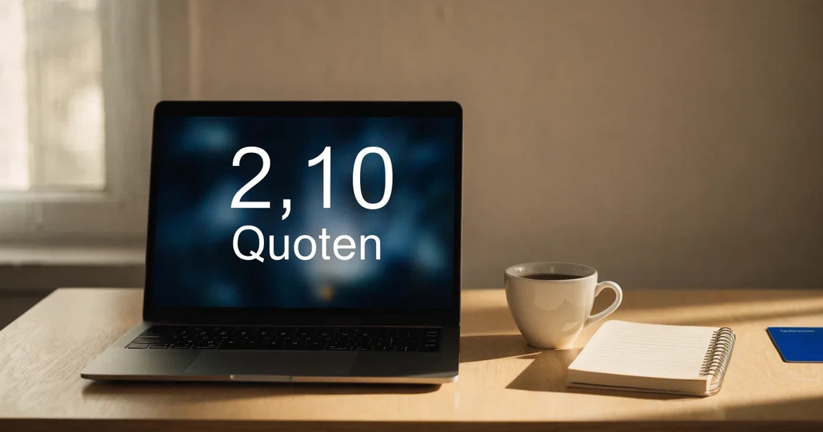 Ein Laptop mit geschlossenem Deckel steht neben einer Kaffeetasse und einem Notizbuch auf einem hellen Schreibtisch.