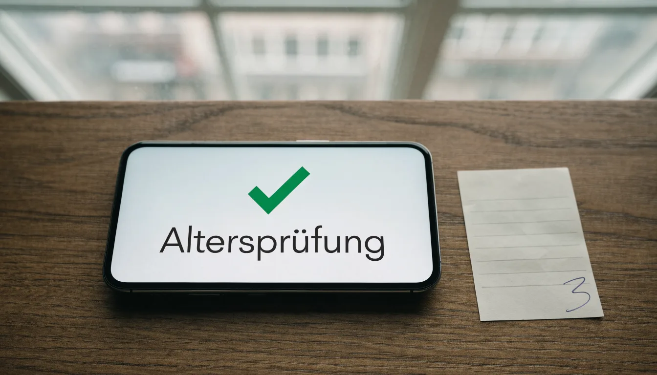 Eine Messingwaage steht auf einer dunklen Holzplatte vor einem Fenster, durch das weiches Tageslicht fällt.
