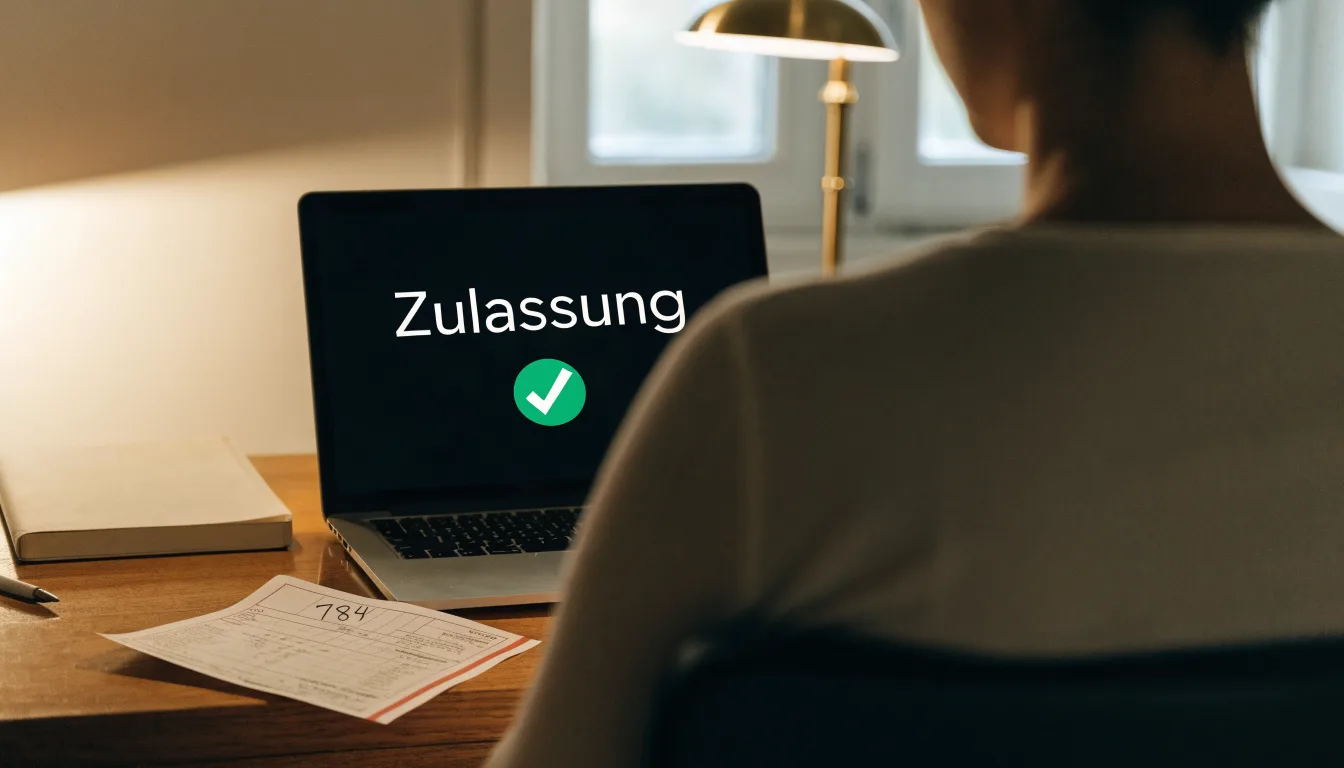 Ein Richterhammer aus Holz liegt auf einem Tisch, dahinter eine unscharfe Bücherwand im warmen Licht.