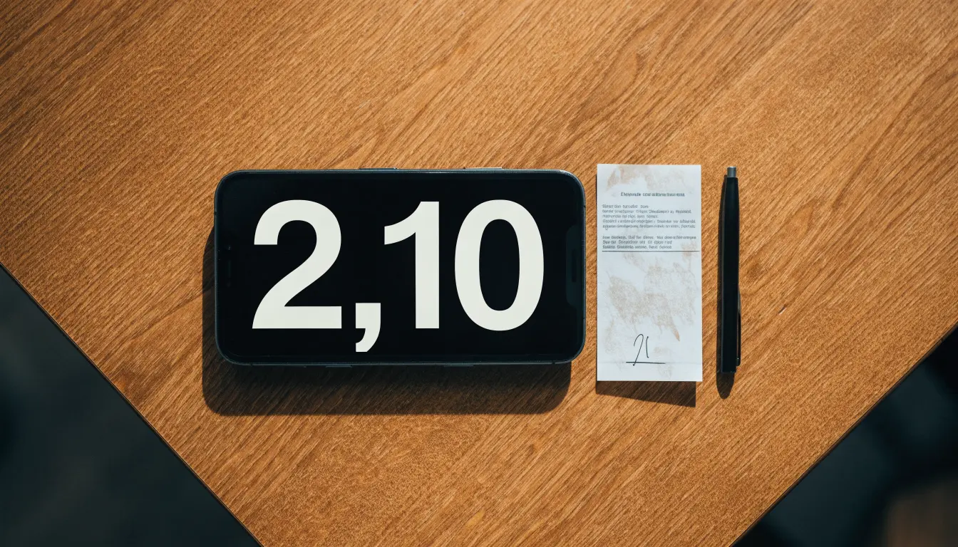 Ein Smartphone mit dunklem Display liegt neben einem leeren Papier-Wettschein und einem Stift auf einem Holztisch.